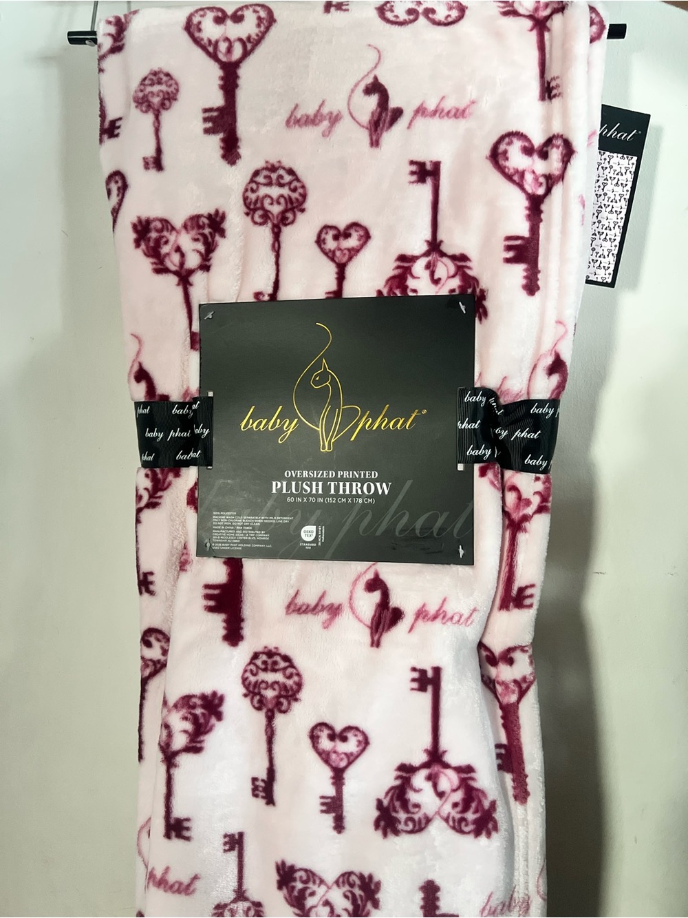 Baby Phat pink plush oversized throw blanket